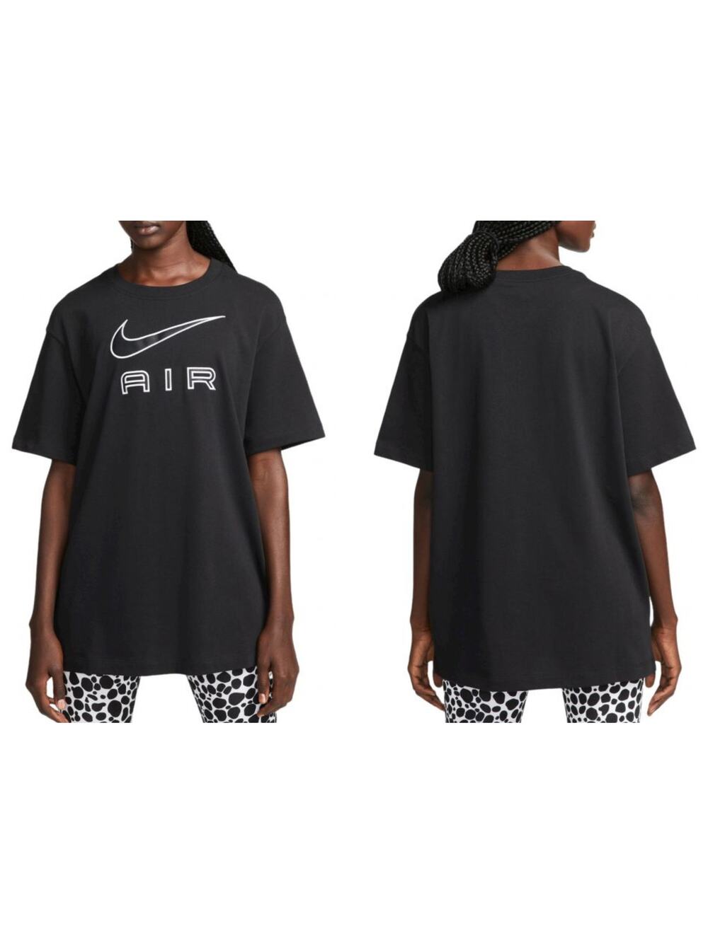 Nike Air Short Sleeve Boyfriend T Shirt Black Womens Size XS New Loose Tee